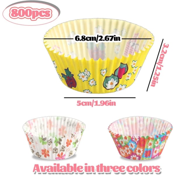 600 stk. bagepapir, non-stick bageforme, cupcakeforme, regnbue cupcakeforme til muffins, kager, cupcakes -