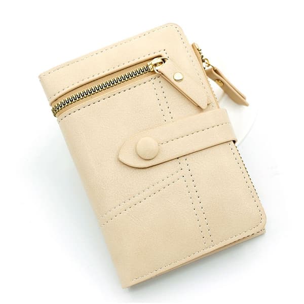Liten lommebok for kvinner PU skinnkortholder Mini Off White