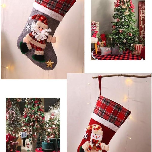 Christmas Stocking Set 4 Pieces Christmas Creative Doll Santa Boots KLB