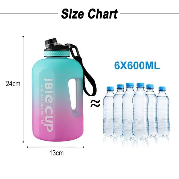 Vattenflaska Tidsmarkör Halm Påfågel Blå 1900ml KLB