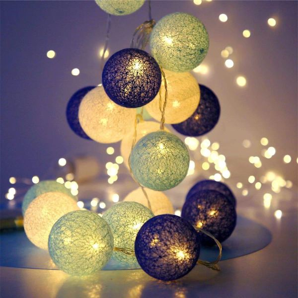 Bomullsbollstrådlampor - 3,1M 20st LED-stränglampor - Bärbar KLB