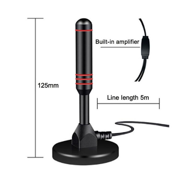 Digital HDTV-antenne - indendørs/udendørs - magnetisk base