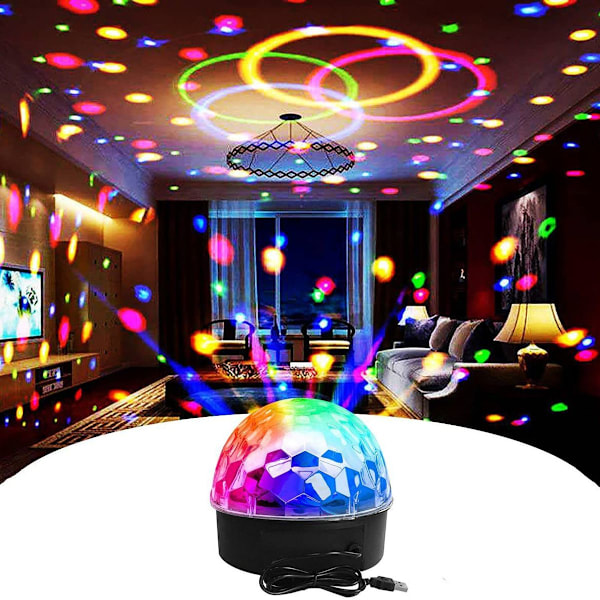 Disco Ball Disco Lys Fest Disco Lys Projektor LED Festlampe 9 Farger