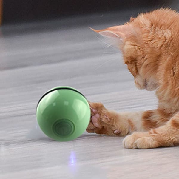 Elektrisk interaktiv katt leksak boll, USB grön KLB
