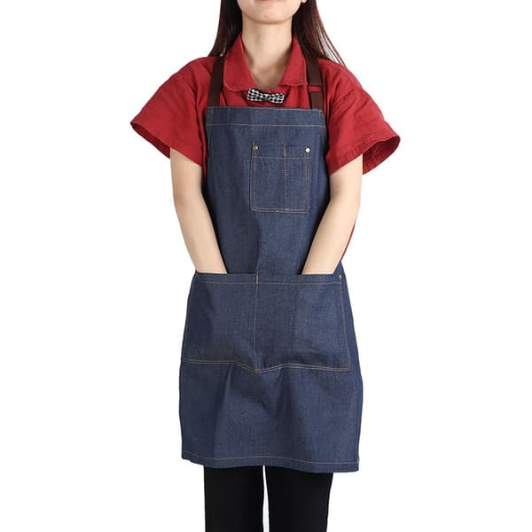 Unisex denim forklæde med arbejdslommer til tegning og maling KLB