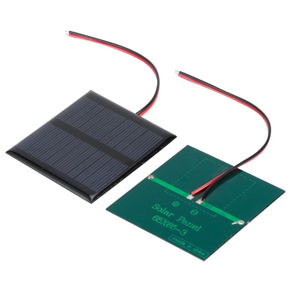 2pcs 5.5V 0.6W Wired Solar Panel Multifunctional Portable KLB