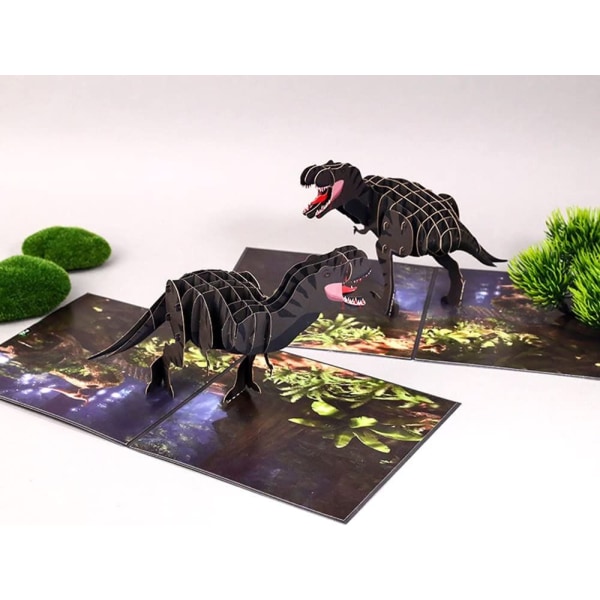 Födelsedagskortpresent till dina föräldrar (Tyrannosaurus), vänner och älskare, 3D-popup-hälsningskort -