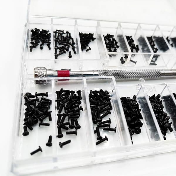 500 stycken Micro Tiny Reparationsskruvsats, med skruvmejsel, KLB