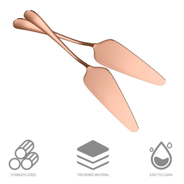 Kakespade med spatel, rustfritt stål for kaker, kaker, bakverk, roségull