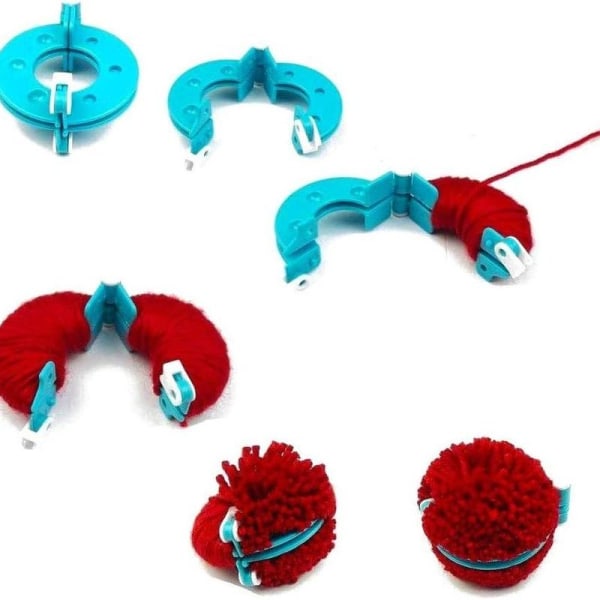 4 kpl 4 kokoa Fluff Ball Weaver Needle PomPom Maker -sarjat, DIY Pompoms Craft