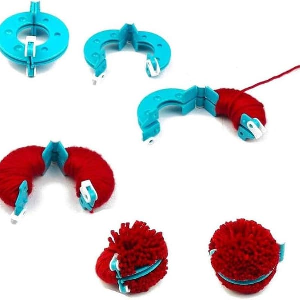 4 st 4 storlekar Fluff Ball Weaver Needle PomPom Maker Sets, DIY Pompoms Craft