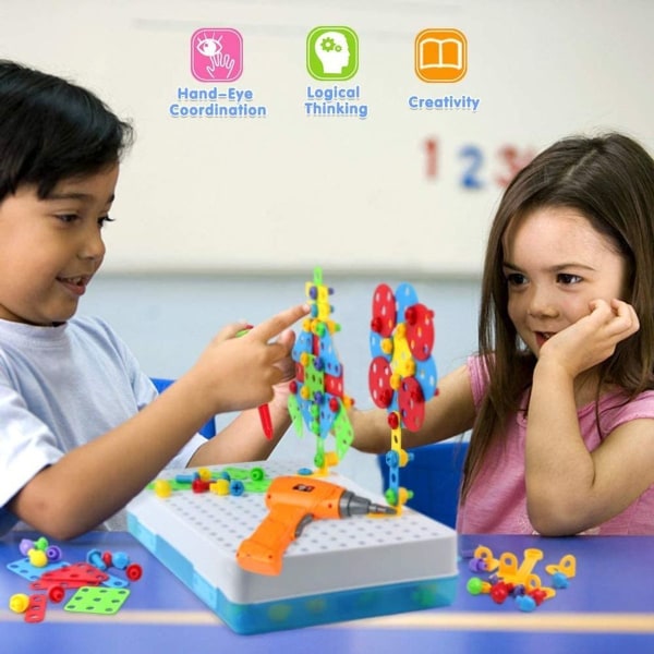 Mosaikk plug-in spill skrueleke - 3D puslespill barneleke fra 3 4 5 6 KLB