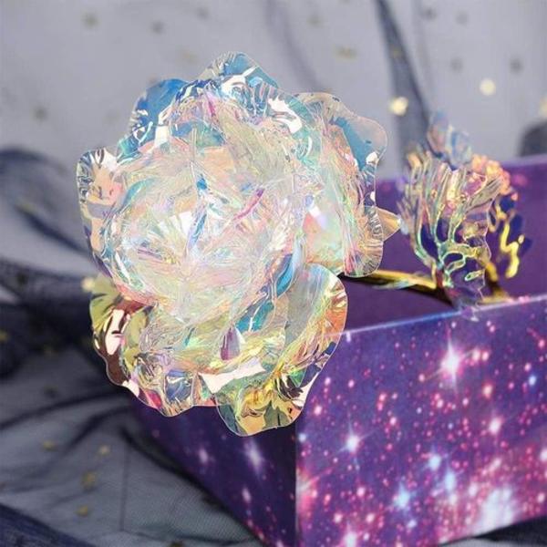 Galaxy Rose, 24K Rosor i Guld Romantisk Present Plast Konstgjord Dekoration