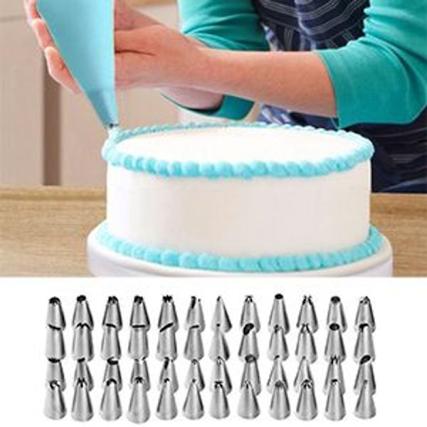 Kake dreieskive kakeplate roterende kake stativ sett med 88 med rustfritt stål