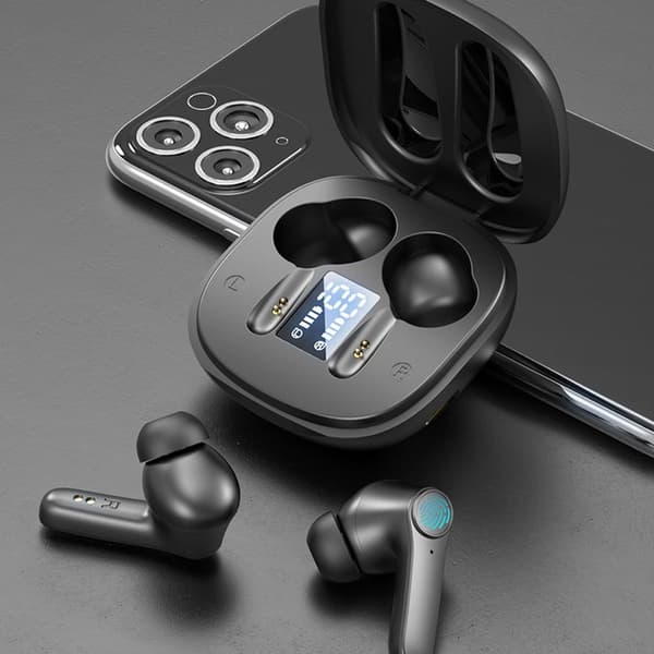 Trådløse hovedtelefoner, Bluetooth-hovedtelefoner, IPX6 Sort