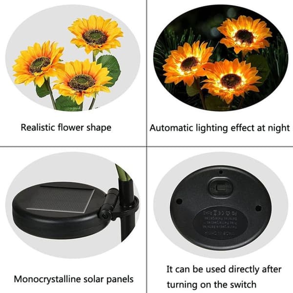 Aurinkokukka-koristevalot, LED-pihapuutarhanurmimaisemavalot