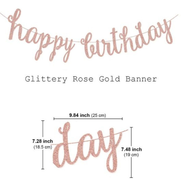 Syntymäpäiväkoristelu Party Rose Gold Happy Birthday -kranssi ja KLB