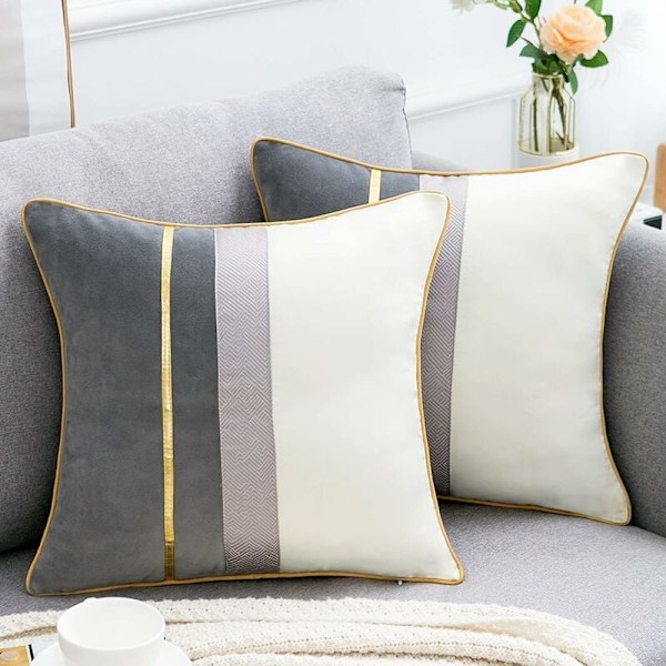 Moderni suorakulmainen tyynynpäällinen pitkä yksivärinen koristeellinen tyynyliina sohvalle penkille makuuhuoneen autotuolille harmaa 45x45cm KLB