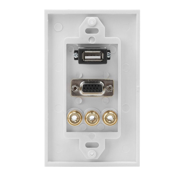 USB2.0 + VGA + 3 bananplugger informasjonstavle veggplate KLB