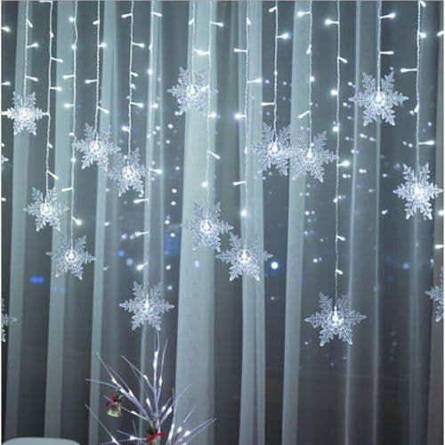 LED snøflaggjenger, gardinlys julelys