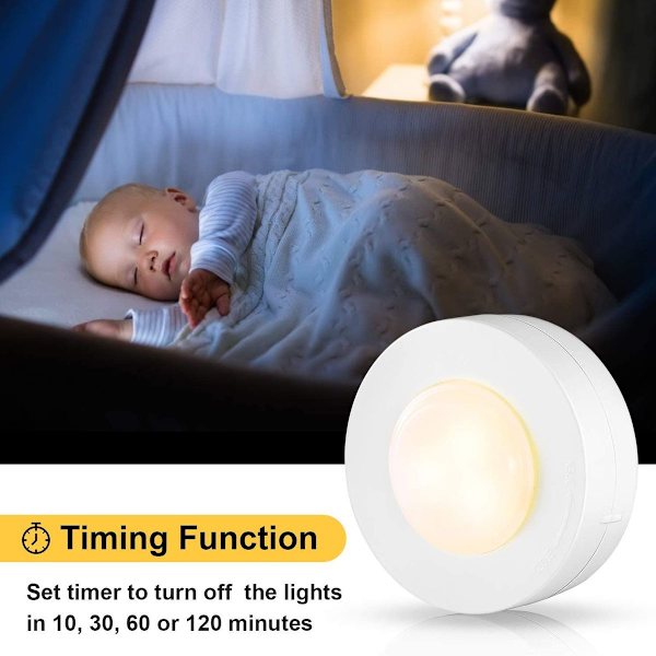 Skåpsbelysning, varmvit, 4000 K, självhäftande LED-spotlight, batteridriven, m