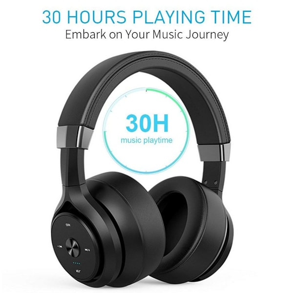 Aktiva brusreducerande Bluetooth-hörlurar över svart