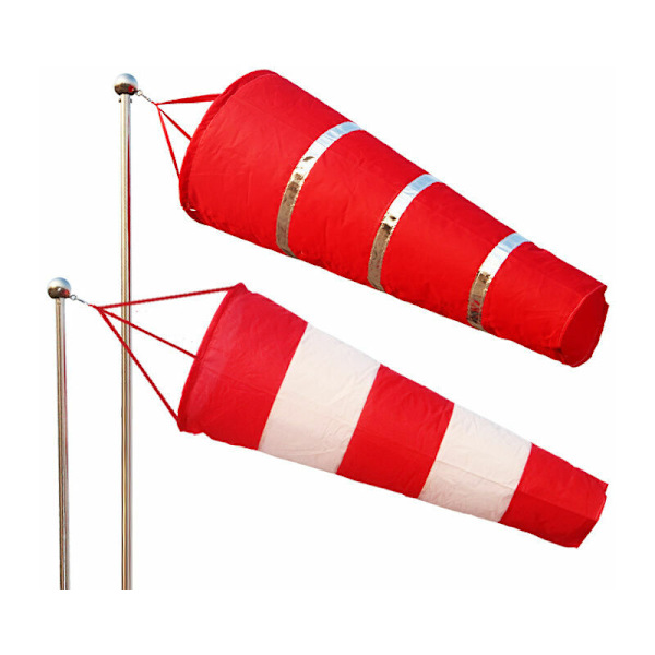Vindsocka för utomhusbruk, vindriktningsindikator i rött och vitt 150x30x15cm. Upphängning & vridbar, väderbeständig, vindriktningsindikator KLB