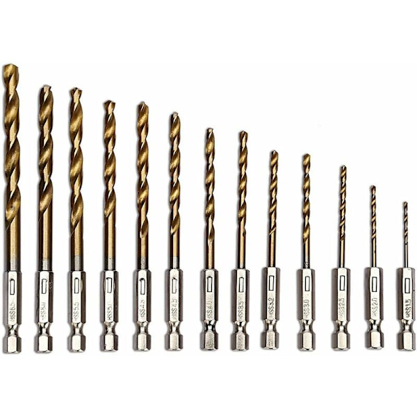 HSS Spiralborr Set Träborr med Titanbeläggning 1,5-6,5mm 13 st KLB
