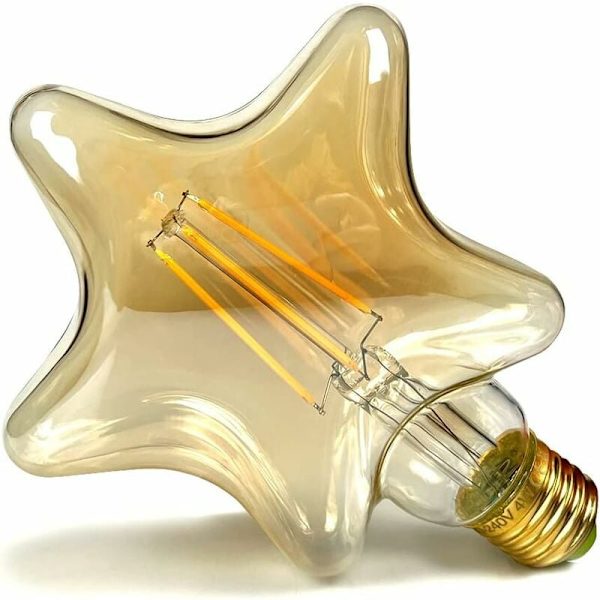 Led-lampor Vintage-lampa 4W Led Filament Edison-lampa Specialdekorativ glödlampa 220/240V E27 (stjärna) KLB