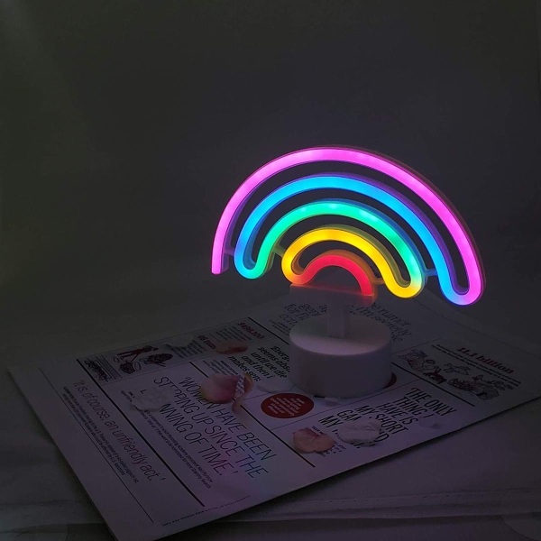 Söpö sateenkaaren neonvalo, sateenkaaren muotoinen LED-kyltti, KLB