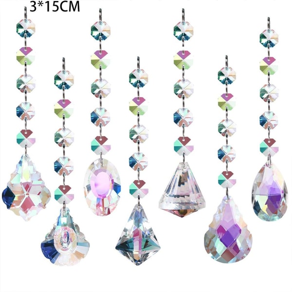 7 Pack Crystal Daylight Prismat riippuvat ikkunaprismat