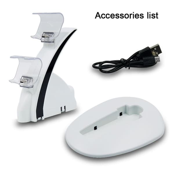 Ladestasjon lader for PS4-kontroller - Dualshock dockinglader (hvit) KLB