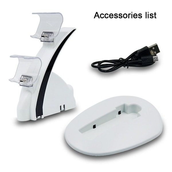 Opladningsstation oplader til PS4 controller - Dualshock docking oplader (hvid) KLB