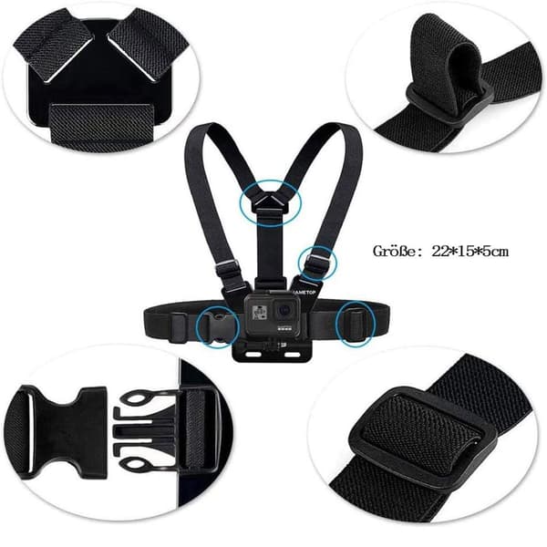 Brystrem holder rem system brystmontering kompatibel med GoPro Hero KLB