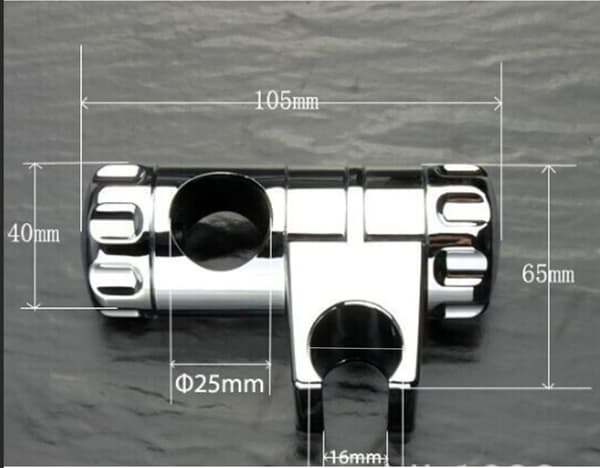 Forkrommet dusjhodeholder, 25 mm, med klemmer, for 25 mm dusjstang -