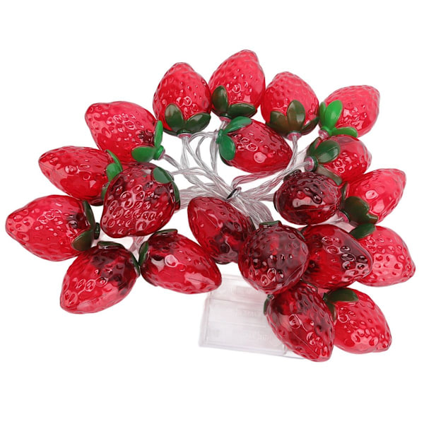 9,8 Fu 20 LED-fruktljusslinga batteridriven jordgubbe KLB