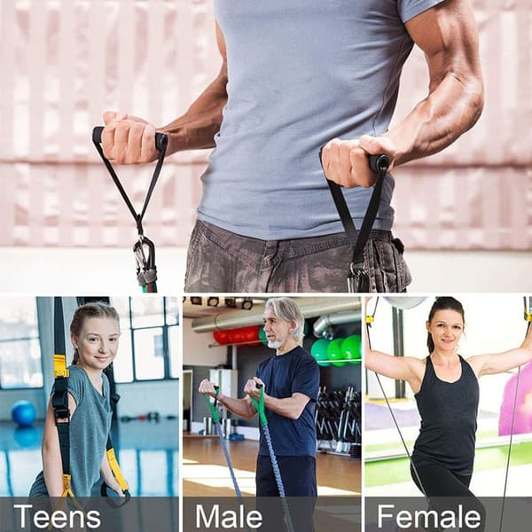 Enhåndsgreb, lat pull-down håndtag til fitnessbåndsæt, ideelt til træning grøn