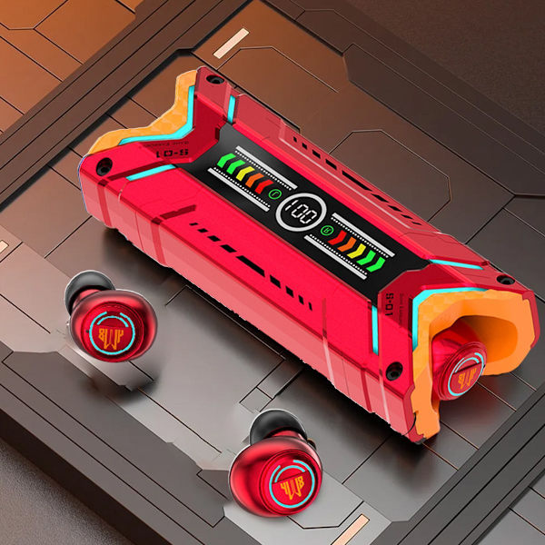 Futuristisen Sci-fi Mecha -tyyliset TWS langattomat Bluetooth 5.3 -punaiset
