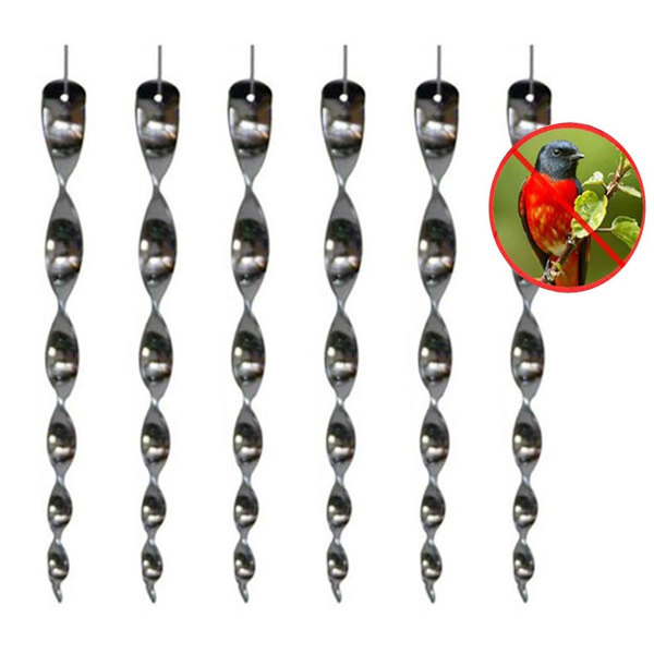 Set med 6 reflekterande fågelavskräckande vindspiraler för fågelavskräckning