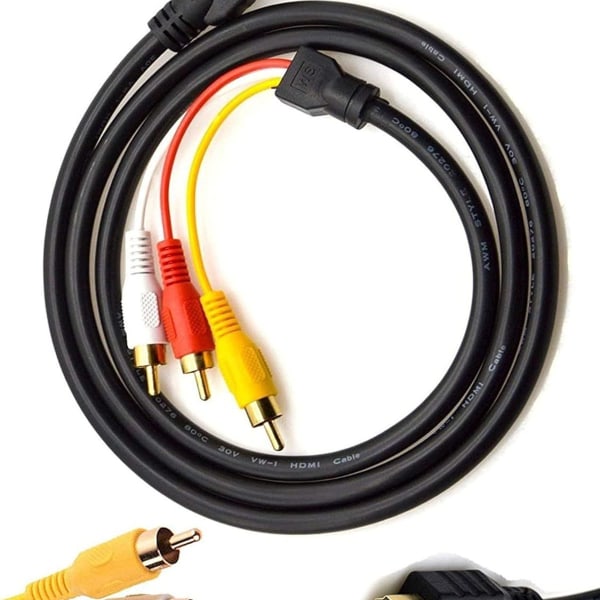 HDMI till RCA TV-kabel HDMI hane till 3 RCA hane AV-kabel Video