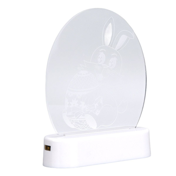 Bunny 3D nattlampa kanin håller äggmönster 3D kanin KLB