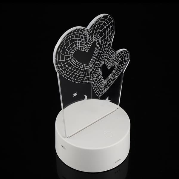 4.5V USB 3D Illusion Visuel Romantisk Natlampe 7 Farver KLB
