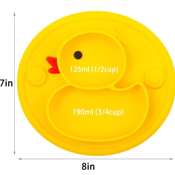 Silikon Tallerken for Småbarn med Sugekopp