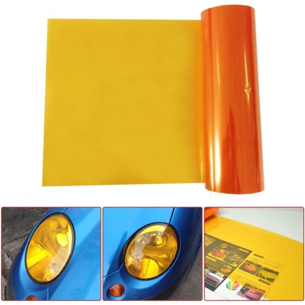 30 x 120 cm selvklebende vinylfilm (oransje) for biltåkelys og baklys