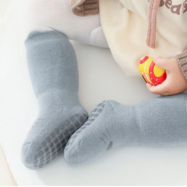 Bomull Babystrumpor Nya Halkfria Strumpor för Pojkar och Flickor Blå KLB