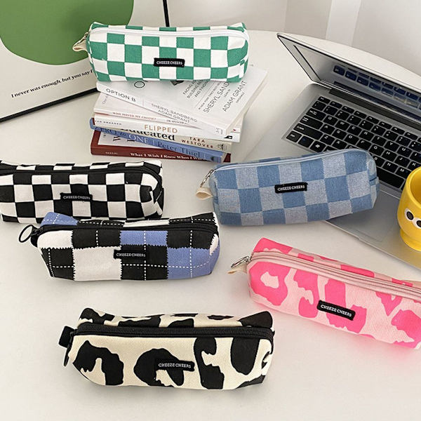 Canvas Student Stationery Pencil Case Högkvalitativt Pennfodral Rosa KLB