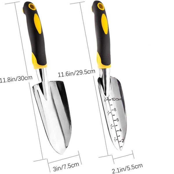 Hagespade, håndspade, 2 deler, tung støpt aluminium