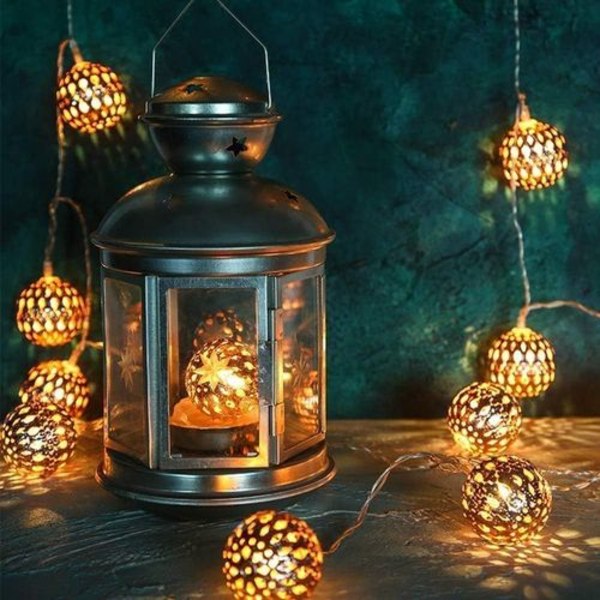 LED-ljusslingor, 20 LED 3M Marockanska ljusslingor, Guld