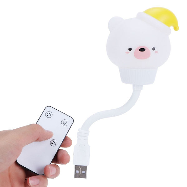 Söt USB LED-nattlampa, fjärrkontroll timing nattljus KLB