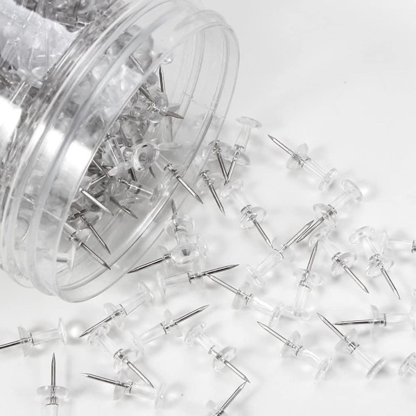 Sæt med 400 klare plastiknåle med stålstifter KLB